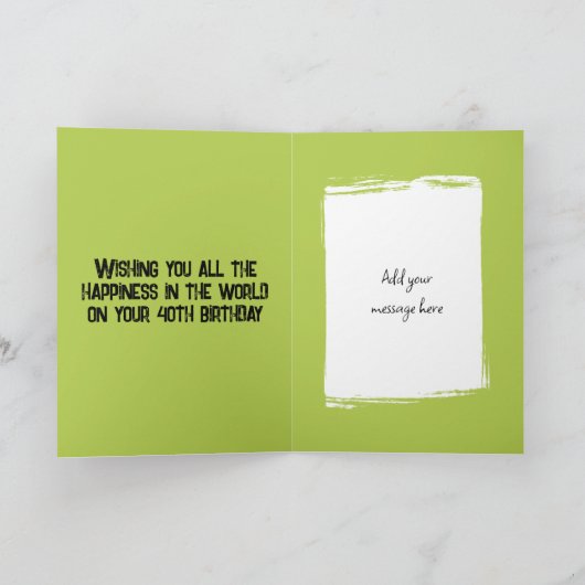 40 voeg vandaag foto toe voor hem groene gele verj kaart (Binnen)