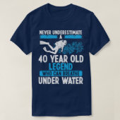 40 vogelscuba die 40 jaar oud afbreekt t-shirt (Design voorkant)