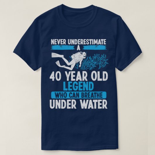 40 vogelscuba die 40 jaar oud afbreekt t-shirt (Design voorkant)