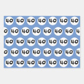 40 voor kleurrijk 40e verjaardag inpakpapier (Voorkant 2)