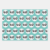 40 voor kleurrijk 40e verjaardag inpakpapier (Voorkant)