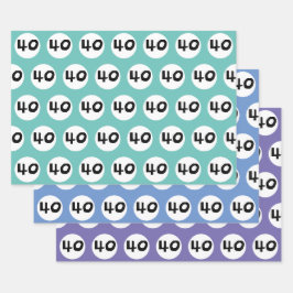 40 voor kleurrijk 40e verjaardag inpakpapier vel