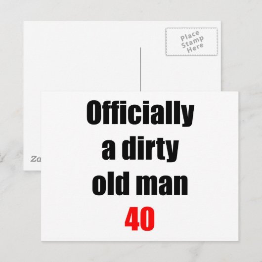 40 Vuile oude Man Briefkaart (Voorkant / Achterkant)