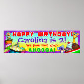 40 x 12-inch GiggleBellies Cupcakes B-day banner Poster (Voorkant)