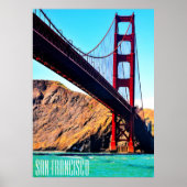 40 X 55 CANVAS GLOSS GOLDEN GATE BRIDGE POSTER (Voorkant)