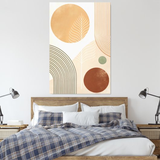 40" x 60" Boho Abstract Canvas Print Wall Art (Insitu (Slaapkamer))