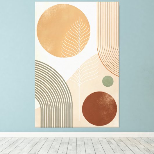 40" x 60" Boho Abstract Canvas Print Wall Art (Insitu (Houten vloer))
