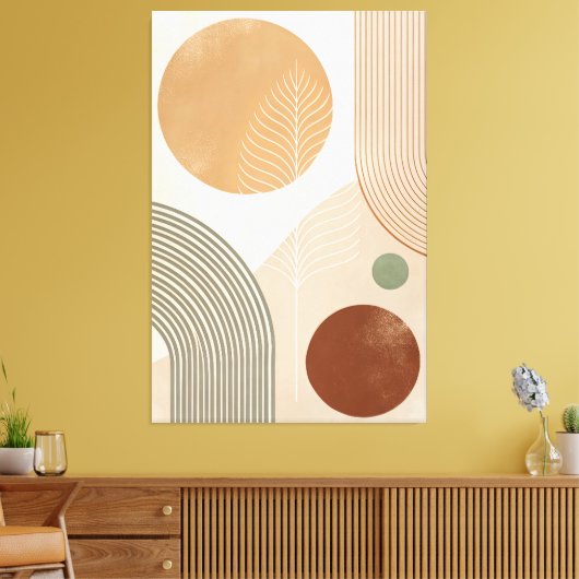 40" x 60" Boho Abstract Canvas Print Wall Art (Insitu (Woonkamer))