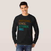 40 Year Old Awesome Since October 1982 40th Birth T-shirt (Voorkant volledig)