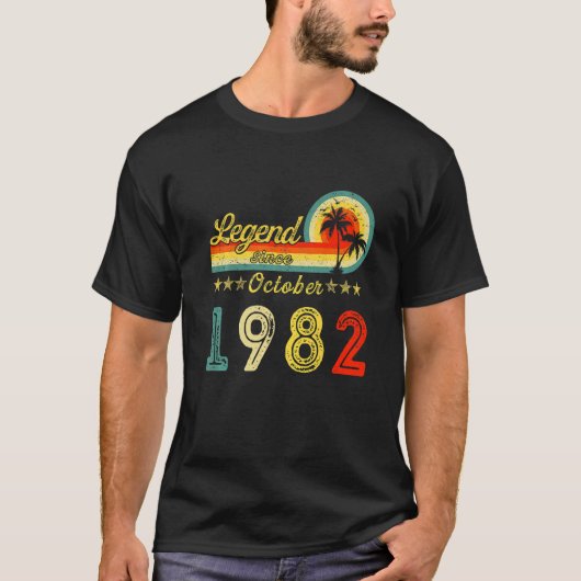 40 Year Old Awesome Since October 1982 40th Birth T-shirt (Voorkant)