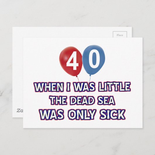 40 year old dead sea birthday designs briefkaart (Voorkant / Achterkant)