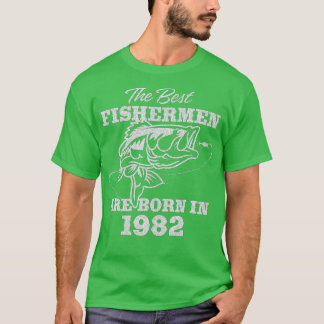 40 Year Old Fisherman_ Fishing 1982 40th Birthday  T-shirt