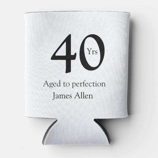 40 years aged to perfection birthday name simple  blikjeskoeler (Voorkant)