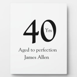 40 years aged to perfection birthday name simple  fotoplaat
