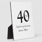 40 years aged to perfection birthday name simple  fotoplaat (Zijkant)