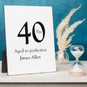 40 years aged to perfection birthday name simple  fotoplaat (Zijkant)