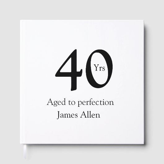 40 years aged to perfection birthday name simple gastenboek (Voorkant)