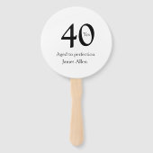 40 years aged to perfection birthday name simple  handwaaier (Achterkant)