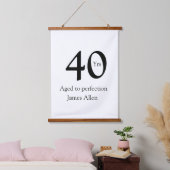 40 years aged to perfection birthday name simple  hangend wandkleed (Slaapkamer)