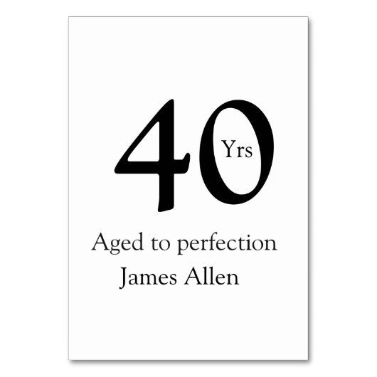 40 years aged to perfection birthday name simple  kaart (Voorkant)