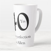 40 years aged to perfection birthday name simple  latte mok (Rechterhoek)