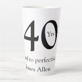 40 years aged to perfection birthday name simple  latte mok (Voorkant)