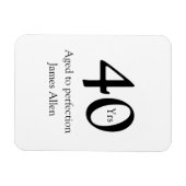 40 years aged to perfection birthday name simple  magneet (Horizontaal)