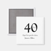 40 years aged to perfection birthday name simple  magneet (Voorkant / Achterkant)