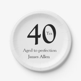 40 years aged to perfection birthday name simple  papieren bordje