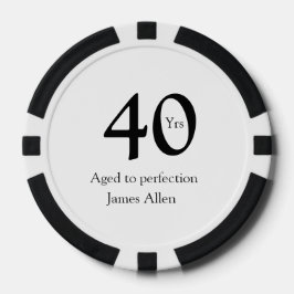 40 years aged to perfection birthday name simple  poker chips