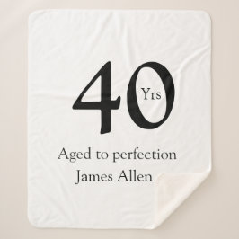 40 years aged to perfection birthday name simple  sherpa deken