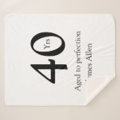 40 years aged to perfection birthday name simple  sherpa deken (Voorkant (horizontaal))