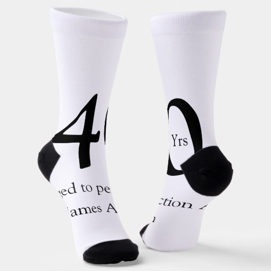 40 years aged to perfection birthday name simple  sokken (Gebogen)