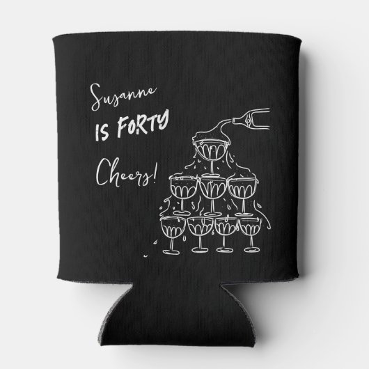 40 years Birthday Champagne tower funky Blikjeskoeler (Achterkant)