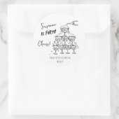 40 years Birthday Champagne tower funky Ronde Sticker (Tas)