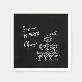 40 years Birthday Champagne tower funky Servet