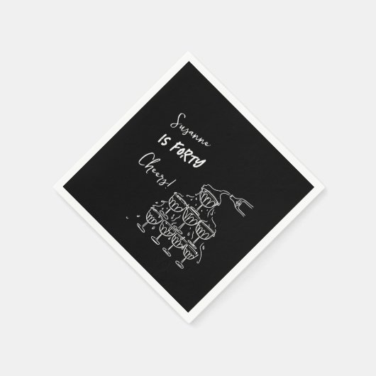 40 years Birthday Champagne tower funky Servet (Hoek)