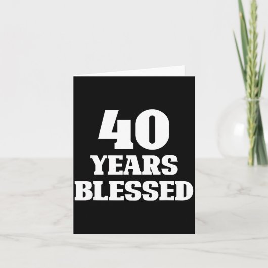 40 Years Blessed 40th Birthday Christian Religious Kaart (Voorkant)