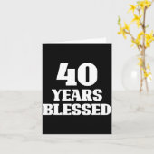 40 Years Blessed 40th Birthday Christian Religious Kaart (Gele Bloem)