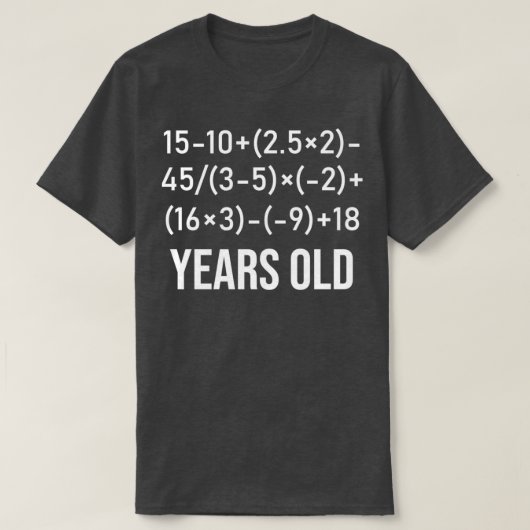 40 Years Old Algebra Funny Equation 40th Birthday  T-shirt (Design voorkant)