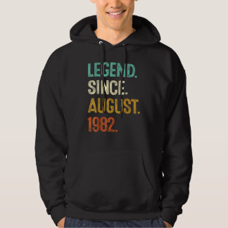 40 Years Old Legend Since August 1982 40th Birthd Hoodie