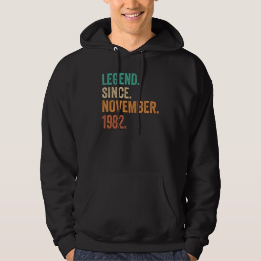 40 Years Old  Legend Since November 1982 40th Birt Hoodie (Voorkant)