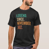 40 Years Old  Legend Since November 1982 40th Birt T-shirt (Voorkant)
