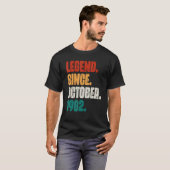 40 Years Old  Legend Since October 1982 40th Birth T-shirt (Voorkant volledig)