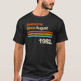 40 Years Old Vintage Since August 1982 40th Birth T-shirt