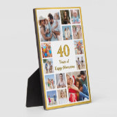 40 years (or any age) of happy memories birthday fotoplaat (Zijkant)