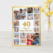 40 years (or any age) of happy memories birthday kaart (Gele Bloem)