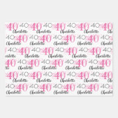 40 years pink 40th birthday Name Wrapping Paper (Voorkant 3)