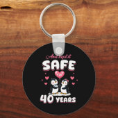 40 Years Wedding Anniversary Penguin Couples Match Sleutelhanger (Voorkant)