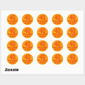 40 zag er nog nooit zo heet uit ronde sticker (Vel)